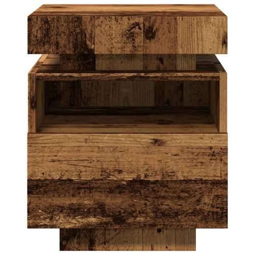 Noćni ormarić s LED svjetlima staro drvo 40x39x48,5 cm - Staro drvo 1 Cijena