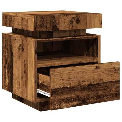 Noćni ormarić s LED svjetlima staro drvo 40x39x48,5 cm - Staro drvo 1 Cijena