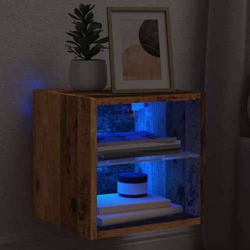 TV zidni ormarić s LED svjetlima staro drvo 30x28,5x30 cm - Staro drvo 1 30 cm Cijena