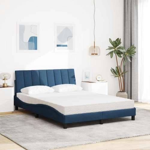 Krevet s madracem plavi 120 x 200 cm od tkanine - Plava 120 x 200 cm Cijena