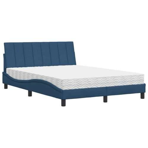 Krevet s madracem plavi 140x200 cm od tkanine - Plava 140 x 200 cm Cijena