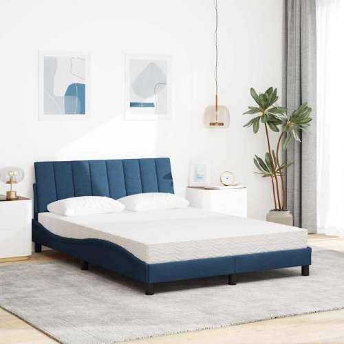 Krevet s madracem plavi 140x200 cm od tkanine - Plava 140 x 200 cm Cijena