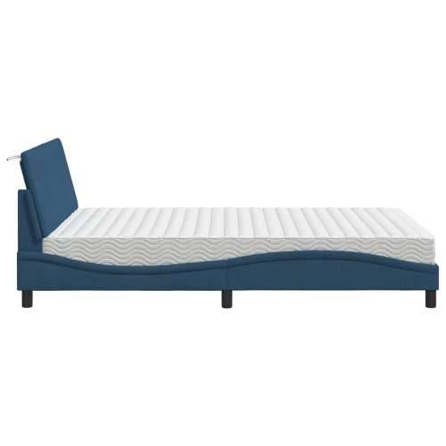Krevet s madracem plavi 140x200 cm od tkanine - Plava 140 x 200 cm Cijena