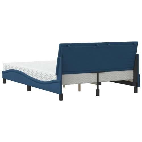 Krevet s madracem plavi 140x200 cm od tkanine - Plava 140 x 200 cm Cijena