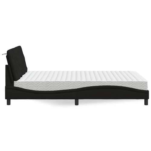 Krevet s madracem crni 140x200 cm od tkanine - Crna 140 x 200 cm Cijena