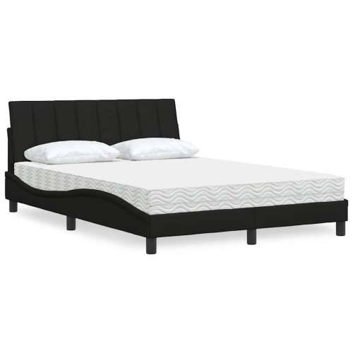 Krevet s madracem crni 120 x 200 cm od tkanine - Crna 120 x 200 cm Cijena