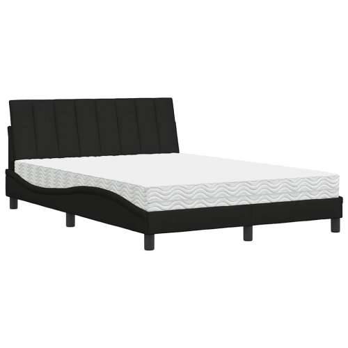 Krevet s madracem crni 120 x 200 cm od tkanine - Crna 120 x 200 cm Cijena