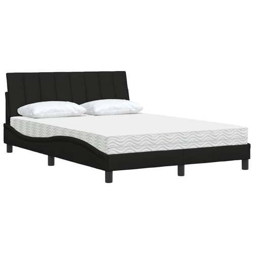 Krevet s madracem crni 120 x 200 cm od tkanine - Crna 120 x 200 cm Cijena