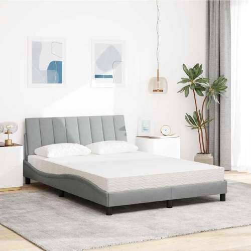 Krevet s madracem svjetlosivi 140x200 cm od tkanine - Svjetlosiva 140 x 200 cm Cijena