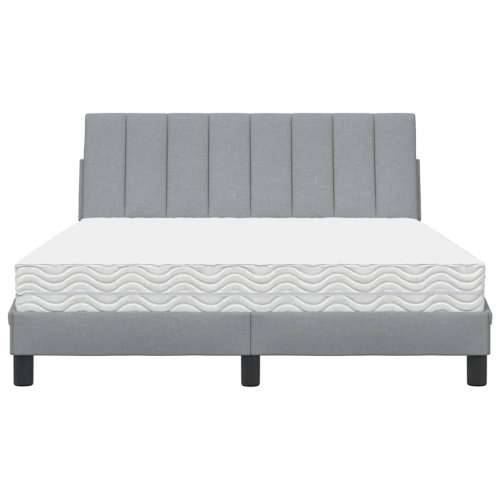 Krevet s madracem svjetlosivi 140x200 cm od tkanine - Svjetlosiva 140 x 200 cm Cijena