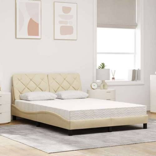 Krevet s madracem krem 120 x 200 cm od tkanine - Krema 120 x 200 cm Cijena