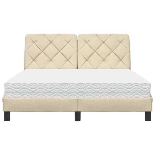 Krevet s madracem krem 120 x 200 cm od tkanine - Krema 120 x 200 cm Cijena