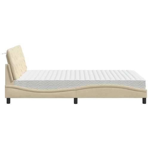 Krevet s madracem krem 120 x 200 cm od tkanine - Krema 120 x 200 cm Cijena