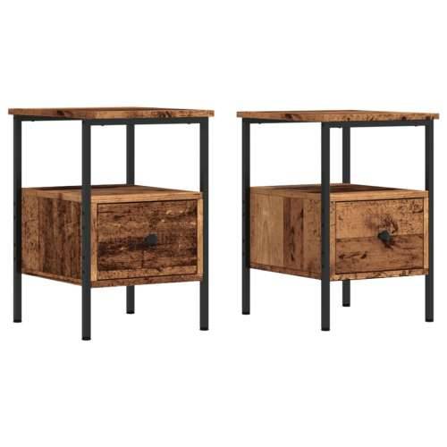 Noćni ormarići 2 kom staro drvo 34x36x50 cm konstruirano drvo - Staro drvo 2 Cijena