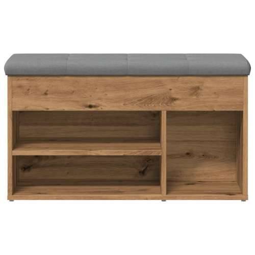 Klupa za cipele obrtnički hrast 82x32x45,5 cm izrađeno drvo - hrast artisan Cijena