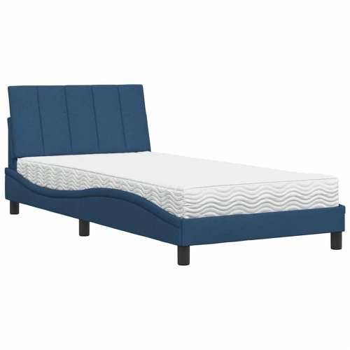 Krevet s madracem plavi 100 x 200 cm od tkanine - Plava 100 x 200 cm Cijena