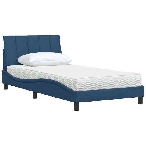 Krevet s madracem plavi 100 x 200 cm od tkanine - Plava 100 x 200 cm Cijena