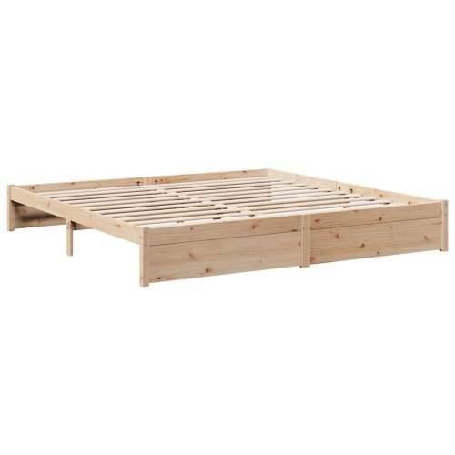 Krevet s regalom za knjige bez madraca 180x200 cm od borovine - Prirodna 180 x 200 cm Cijena
