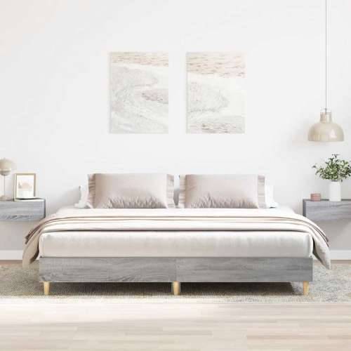 Okvir kreveta bez madraca 200x200 cm od konstruiranog drva - Sivi hrast sonoma 200 x 200 cm Cijena