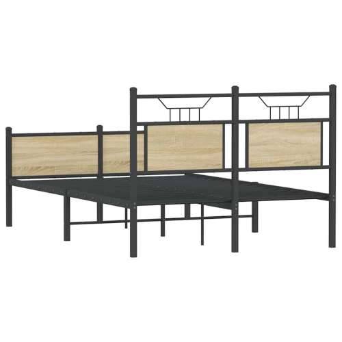 Okvir kreveta bez madraca boja hrasta sonome 120x200 cm drveni - sonoma hrast 120 x 200 cm s uzglavljem i visokim podnožjem Cijena