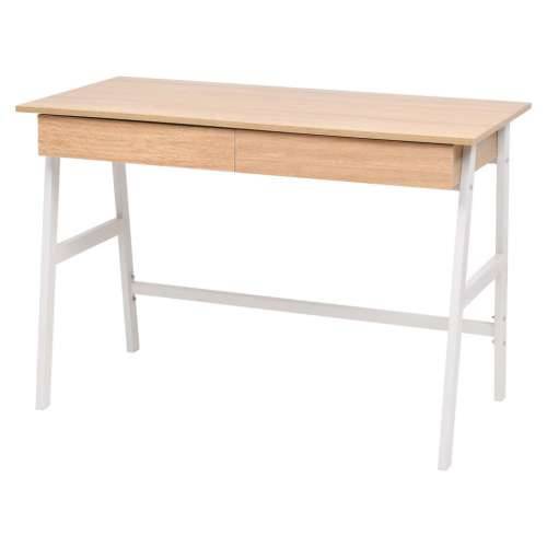 Pisaći stol 110 x 55 x 75 cm boja hrasta i bijela Cijena