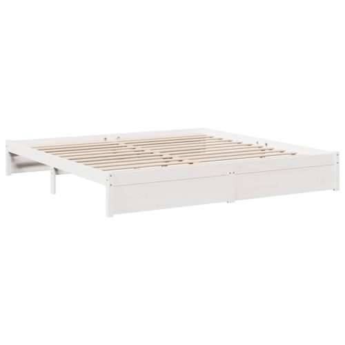 Krevet s regalom z knjige bez madraca bijeli 180x200cm borovina - Bijela 180 x 200 cm Cijena