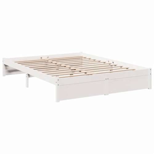 Krevet s regalom z knjige bez madraca bijeli 150x200cm borovina - Bijela 150 x 200 cm Cijena