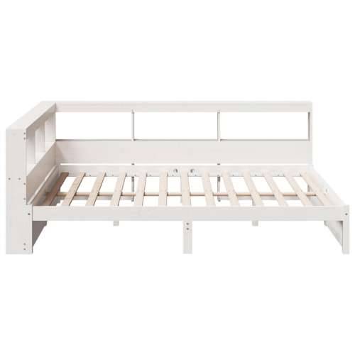 Krevet s regalom z knjige bez madraca bijeli 150x200cm borovina - Bijela 150 x 200 cm Cijena