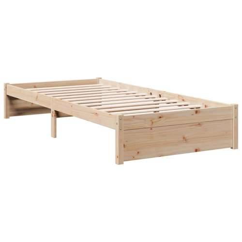 Krevet s regalom za knjige bez madraca 90x200 cm od borovine - Prirodna 90 x 200 cm Cijena