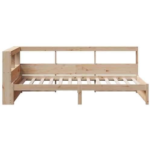 Krevet s regalom za knjige bez madraca 90x200 cm od borovine - Prirodna 90 x 200 cm Cijena