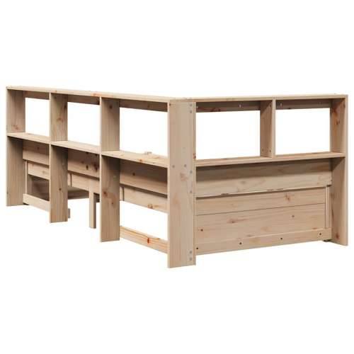 Krevet s regalom za knjige bez madraca 90x200 cm od borovine - Prirodna 90 x 200 cm Cijena