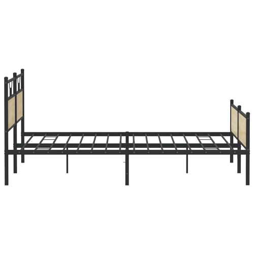 Metalni okvir kreveta bez madraca boja hrasta sonome 200x200 cm - sonoma hrast 200 x 200 cm s uzglavljem i visokim podnožjem Cijena