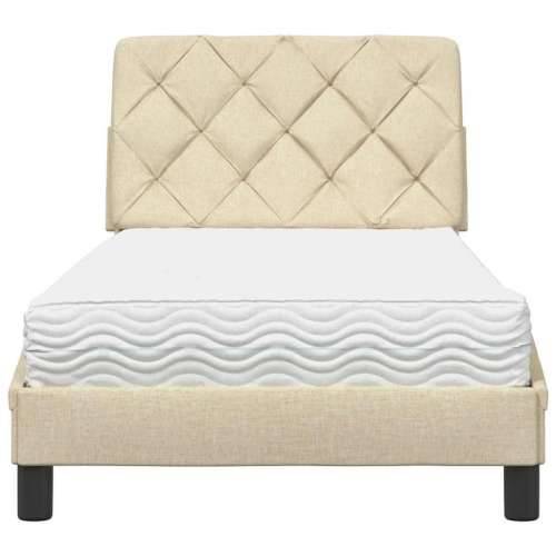 Krevet s madracem krem 80 x 200 cm od tkanine - Krema 80 x 200 cm Cijena
