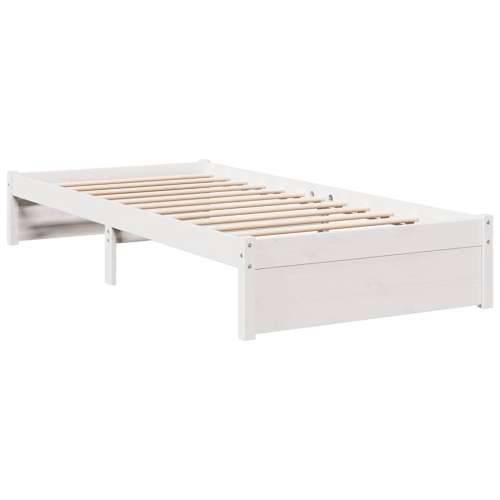 Krevet s regalom za knjige bez madraca bijeli 75x190cm borovina - Bijela 75 x 190 cm Cijena