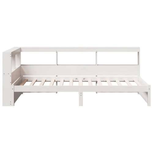 Krevet s regalom za knjige bez madraca bijeli 75x190cm borovina - Bijela 75 x 190 cm Cijena