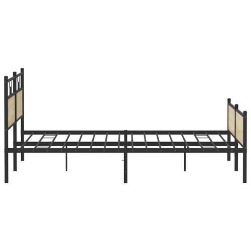 Metalni okvir kreveta bez madraca boja hrasta sonome 193x203 cm - sonoma hrast 193 x 203 cm s uzglavljem i visokim podnožjem Cijena