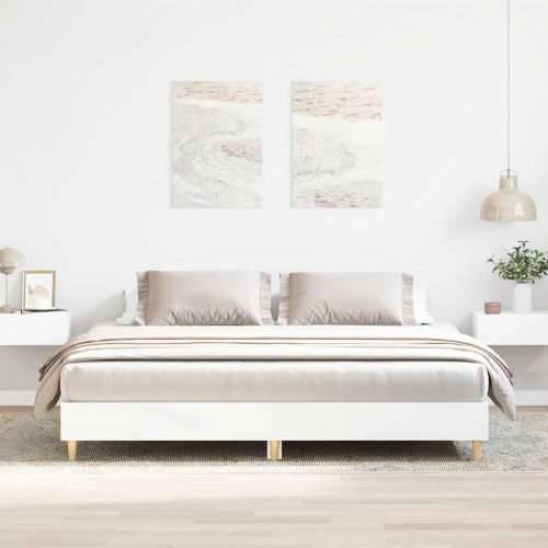 Okvir kreveta bez madraca 200 x 200 cm od konstruiranog drva - Bijela 200 x 200 cm Cijena