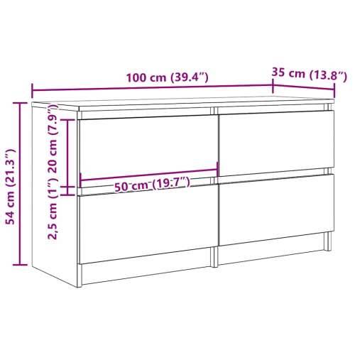 TV ormarić boja betona 100x35x54 cm od konstruiranog drva - Beton siva 1 100 cm (4 ladice) Cijena