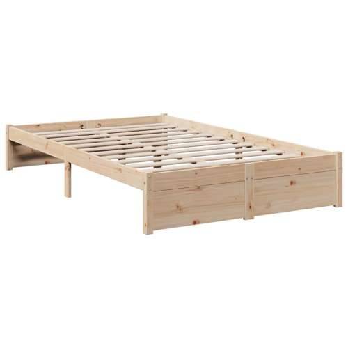Krevet s regalom za knjige bez madraca 120x200 cm od borovine - Prirodna 120 x 200 cm Cijena