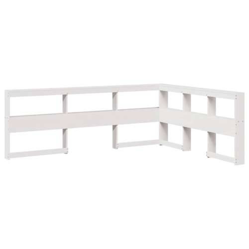 Krevet s regalom z knjige bez madraca bijeli 140x190cm borovina - Bijela 140 x 190 cm Cijena