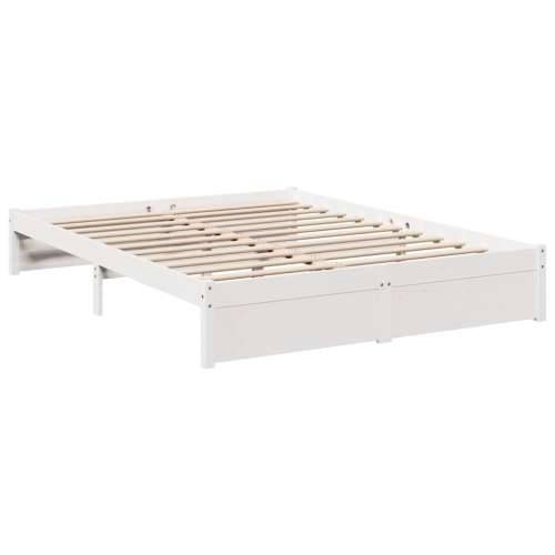 Krevet s regalom z knjige bez madraca bijeli 140x190cm borovina - Bijela 140 x 190 cm Cijena
