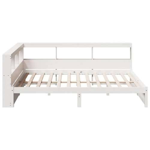 Krevet s regalom z knjige bez madraca bijeli 140x190cm borovina - Bijela 140 x 190 cm Cijena