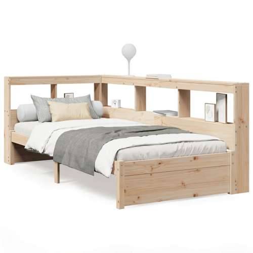 Krevet s regalom za knjige bez madraca 75x190 cm borovina - Prirodna 75 x 190 cm Cijena