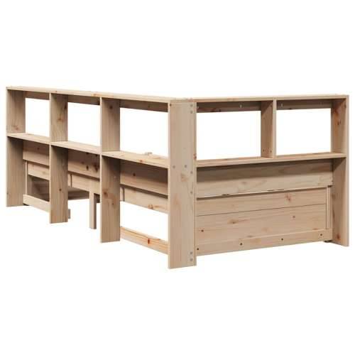 Krevet s regalom za knjige bez madraca 75x190 cm borovina - Prirodna 75 x 190 cm Cijena