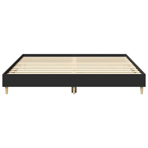 Okvir kreveta bez madraca crni 200 x 200 cm konstruirano drvo - Crna 200 x 200 cm Cijena
