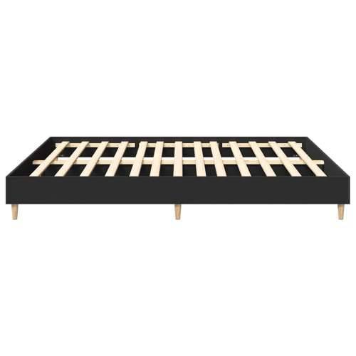 Okvir kreveta bez madraca crni 200 x 200 cm konstruirano drvo - Crna 200 x 200 cm Cijena