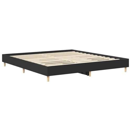 Okvir kreveta bez madraca crni 200 x 200 cm konstruirano drvo - Crna 200 x 200 cm Cijena