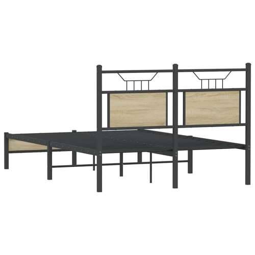 Okvir kreveta bez madraca boja hrasta sonome 120x200 cm drveni - sonoma hrast 120 x 200 cm s uzglavljem i niskim podnožjem Cijena