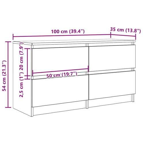 TV ormarić boja hrasta 100x35x54 cm od konstruiranog drva - sonoma hrast 1 100 cm (4 ladice) Cijena