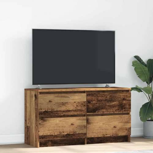 TV ormarić boja starog drva 100x35x54 cm konstruirano drvo - Staro drvo 1 100 cm (4 ladice) Cijena